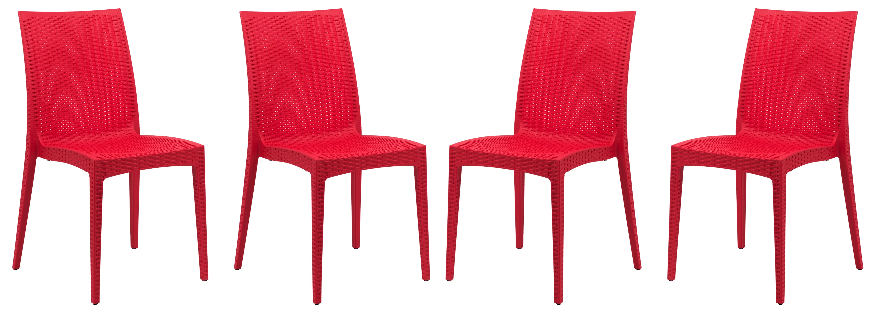 Weave Mace Indoor/Outdoor Dining Chair (Armless), Set of 4